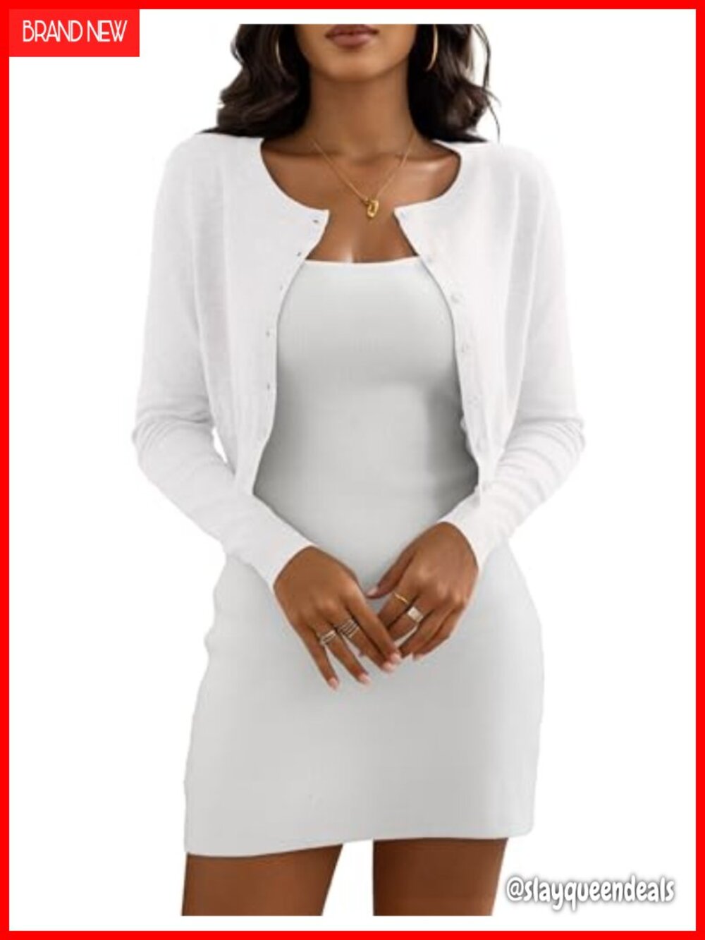 Cropped Cardigan Sweater Crew Neck Knit Bolero Shrug for Women